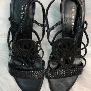 NWOT Antonio Melani braided wedge heel sandals
